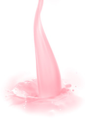 Image showing strawberry milk splash