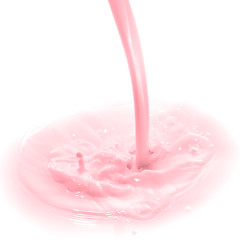 Image showing strawberry milk splash