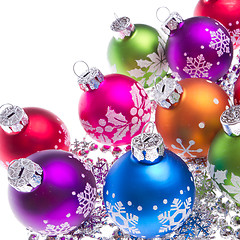 Image showing christmas balls with snowflake symbols