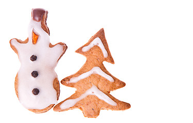 Image showing ginger snowman and tree