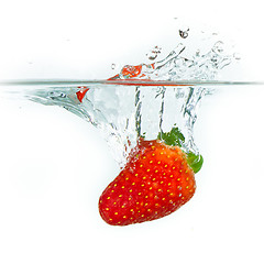 Image showing strawberry in the water