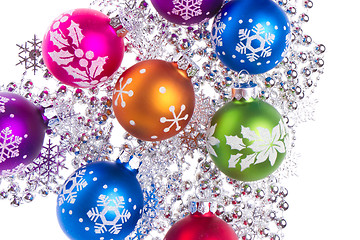 Image showing christmas balls with snowflake symbols