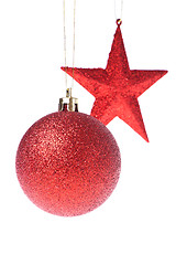 Image showing christmas ball and star