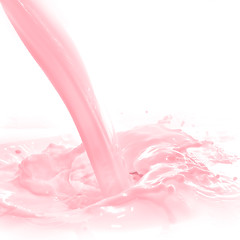 Image showing strawberry milk splash