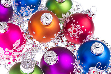 Image showing christmas balls with snowflake symbols