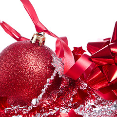 Image showing ball with ribbon and tinsel