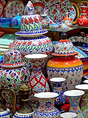 Image showing Colorful pottery detail