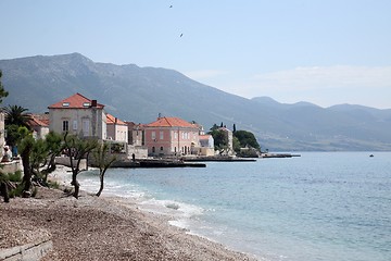 Image showing Shoreline of Orebic town on Peljesac peninsula