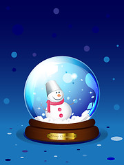 Image showing Snowglobe with snowman