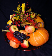 Image showing Autumn pumpkin composition