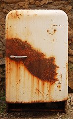 Image showing old rusty refrigerator