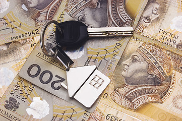 Image showing Keys on money