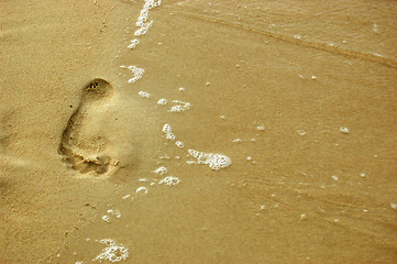 Image showing Footprint on sand