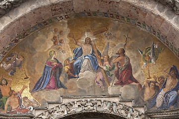 Image showing St Mark's Basilica relief, Venice, Italy