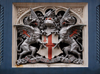 Image showing Heraldic symbol on Tower Bridge, London