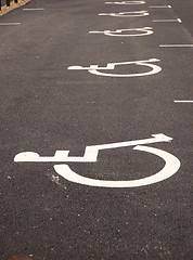 Image showing Handicap sign on asphalt