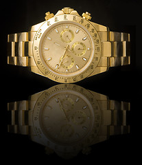 Image showing Luxury gold watch