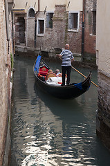 Image showing Gondolier in Venice, Italy