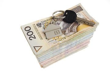 Image showing Keys on money