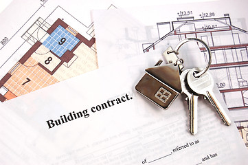 Image showing Keys on building contract 