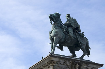 Image showing Vittorio Emanuele statue in Milan