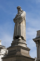 Image showing Statue of Leonardo Da Vinci in Milan