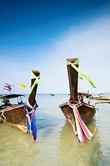 Image showing Longtail boats in Thailand