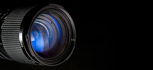 Image showing Photography lens over black