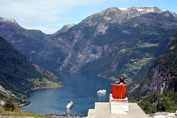 Image showing Lunch with a view