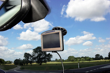 Image showing GPS on car window