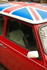 Image showing Red car with english flag