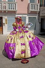 Image showing VENICE, ITALY - APRIL 10, 2011, Woman in costume.