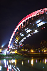 Image showing bridge at night in Taipei