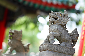 Image showing Chinese lion statue