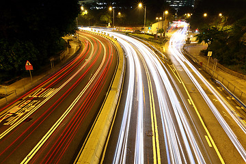 Image showing car trails in city