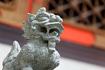 Image showing Chinese lion statue