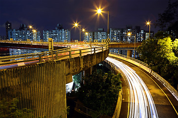 Image showing traffic at night in city