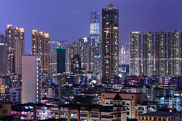 Image showing Hong Kong city downtown at night