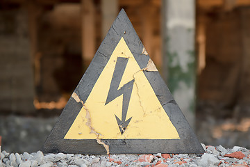 Image showing caution high voltage