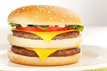 Image showing Double cheese burger