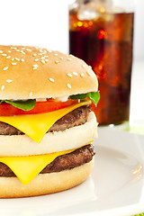 Image showing Double cheese burger