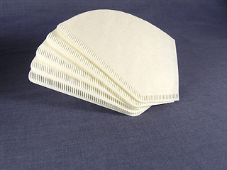 Image showing coffee filter on blue background