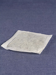 Image showing tea bag on blue background