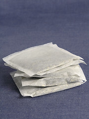 Image showing tea bag on blue background