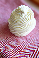 Image showing Tasty white meringue on a napkin.