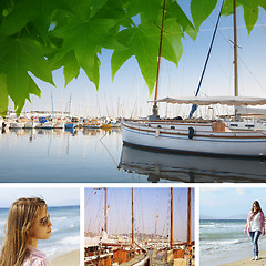 Image showing Collage of holidays by the sea .