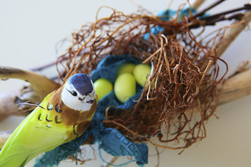 Image showing Bird with Easter eggs.