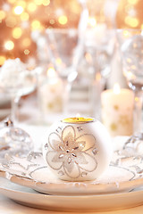 Image showing Luxury table setting for Christmas