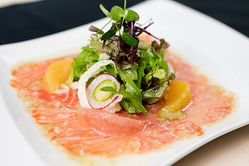 Image showing Trout carpaccio