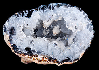 Image showing Interior of a geode quartz crystal rock